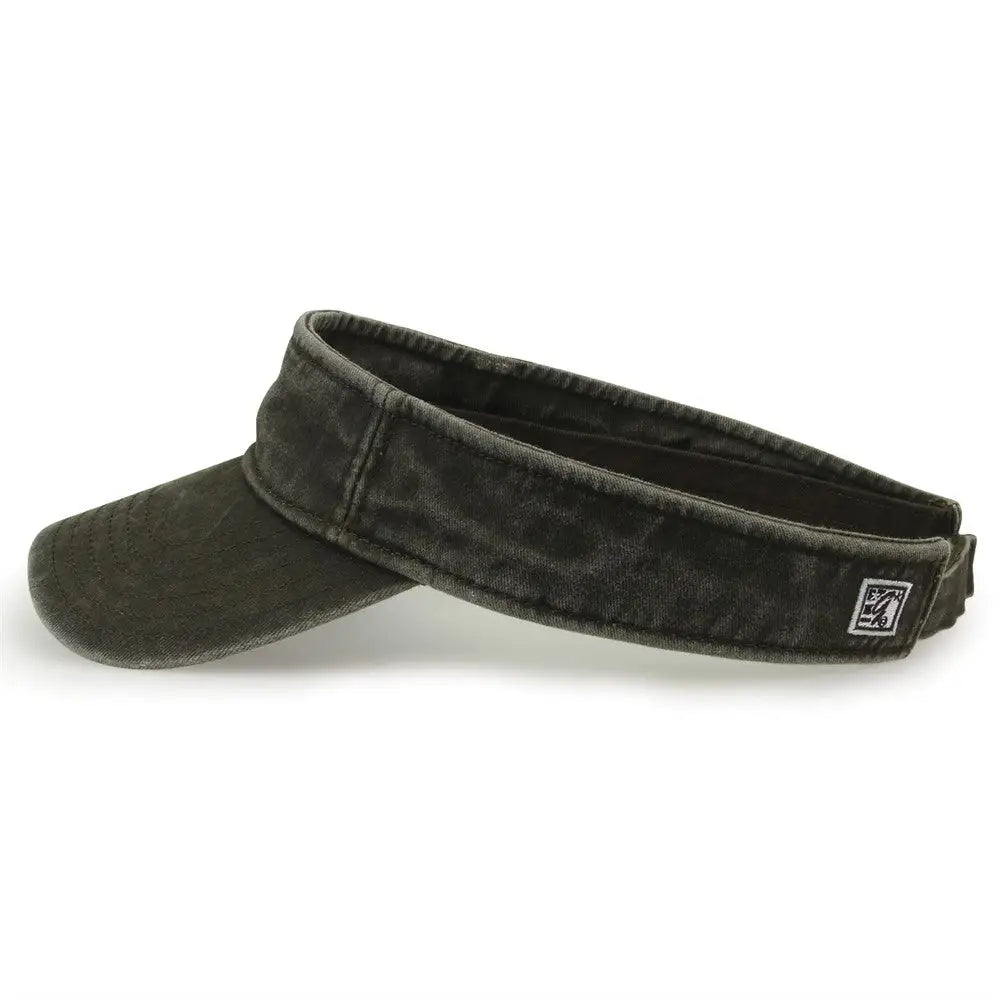 The Game GB466 Pigment Dyed Twill Visor - Army Green - Olive / One Size Fits Most