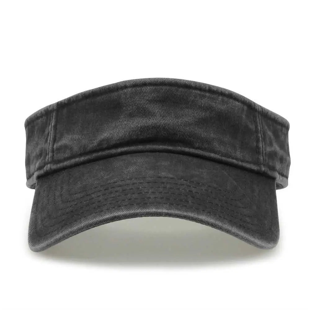 The Game GB466 Pigment Dyed Twill Visor - Black - Black / One Size Fits Most