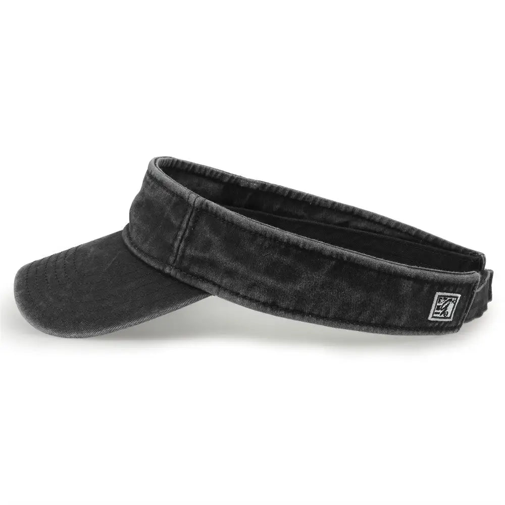 The Game GB466 Pigment Dyed Twill Visor - Black - Black / One Size Fits Most