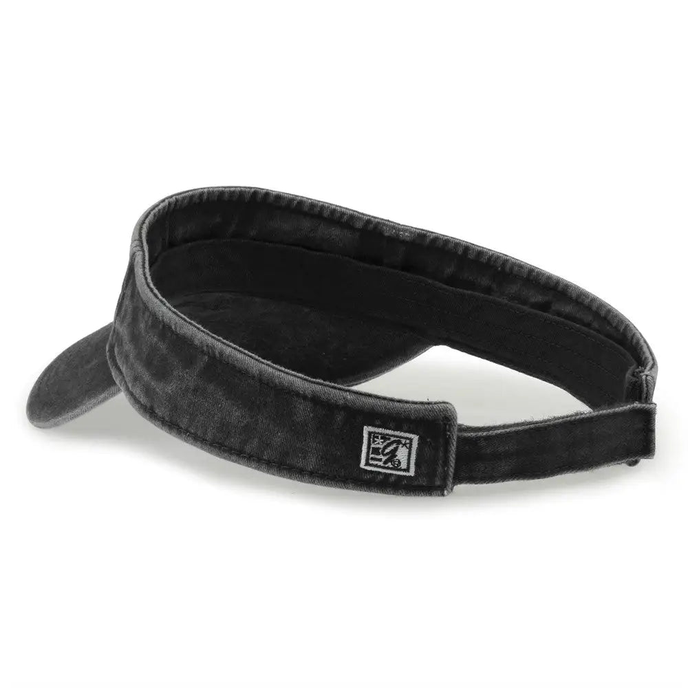 The Game GB466 Pigment Dyed Twill Visor - Black - Black / One Size Fits Most