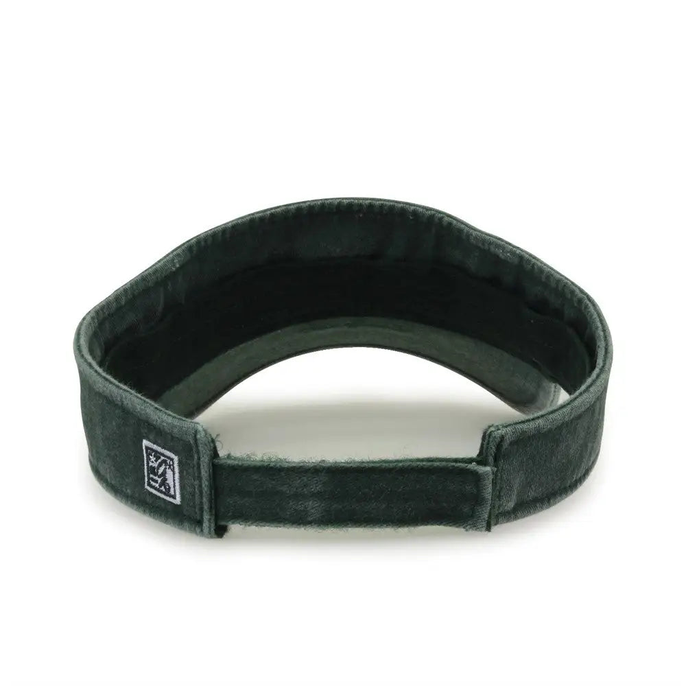 The Game GB466 Pigment Dyed Twill Visor - Bottle Green sand - Forest / One Size Fits Most