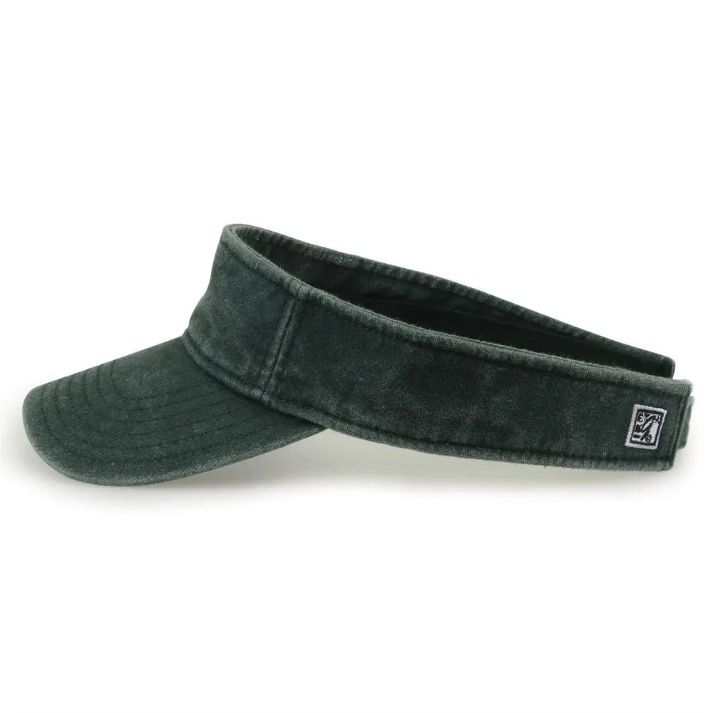 The Game GB466 Pigment Dyed Twill Visor - Bottle Green sand - Forest / One Size Fits Most