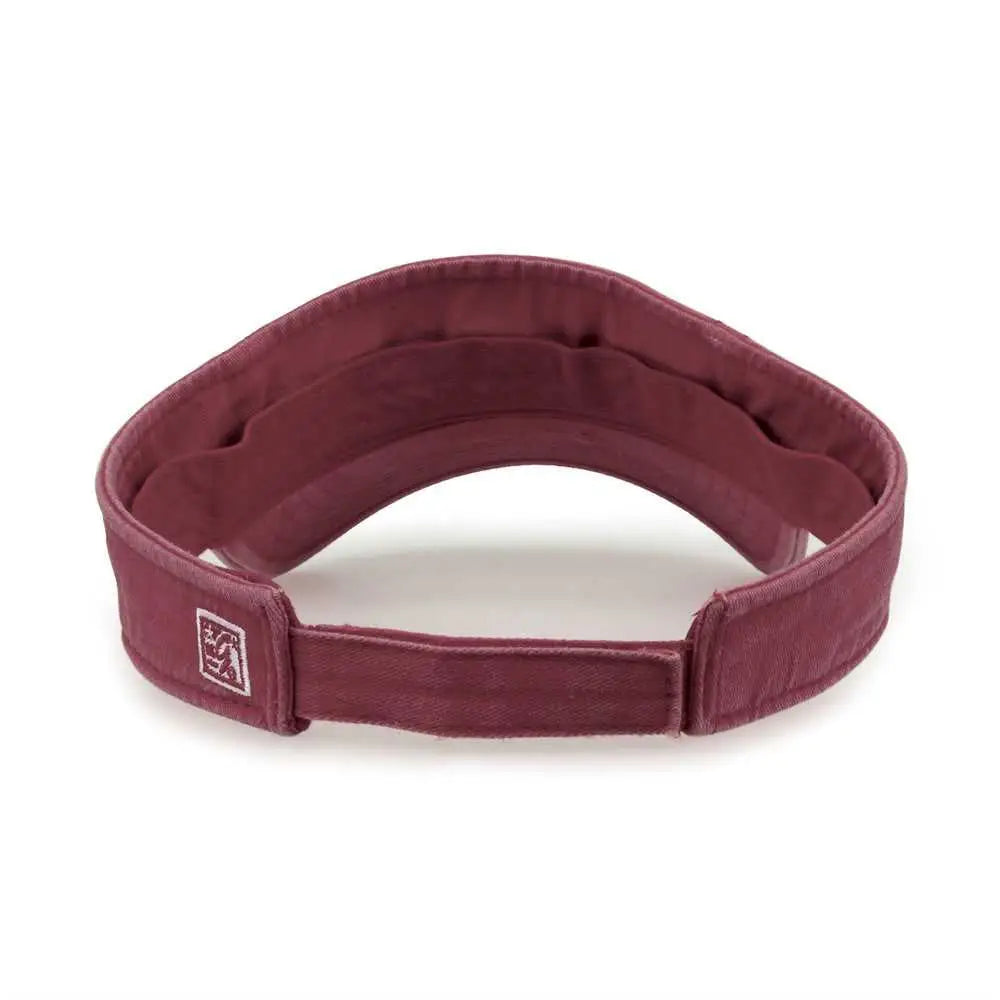 The Game GB466 Pigment Dyed Twill Visor - Dark Maroon - Maroon Sand / One Size Fits Most