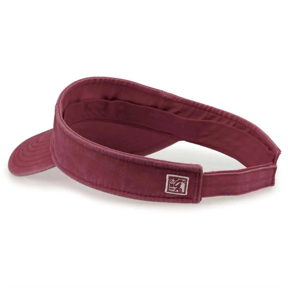 The Game GB466 Pigment Dyed Twill Visor - Dark Maroon - Maroon Sand / One Size Fits Most