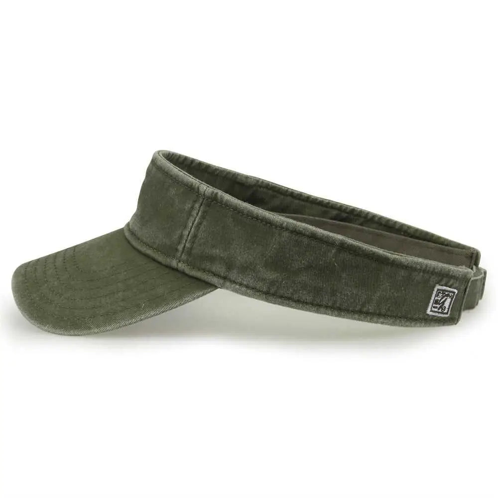 The Game GB466 Pigment Dyed Twill Visor - Light Olive - Olive / One Size Fits Most