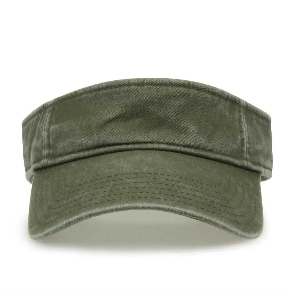 The Game GB466 Pigment Dyed Twill Visor - Light Olive - Olive / One Size Fits Most