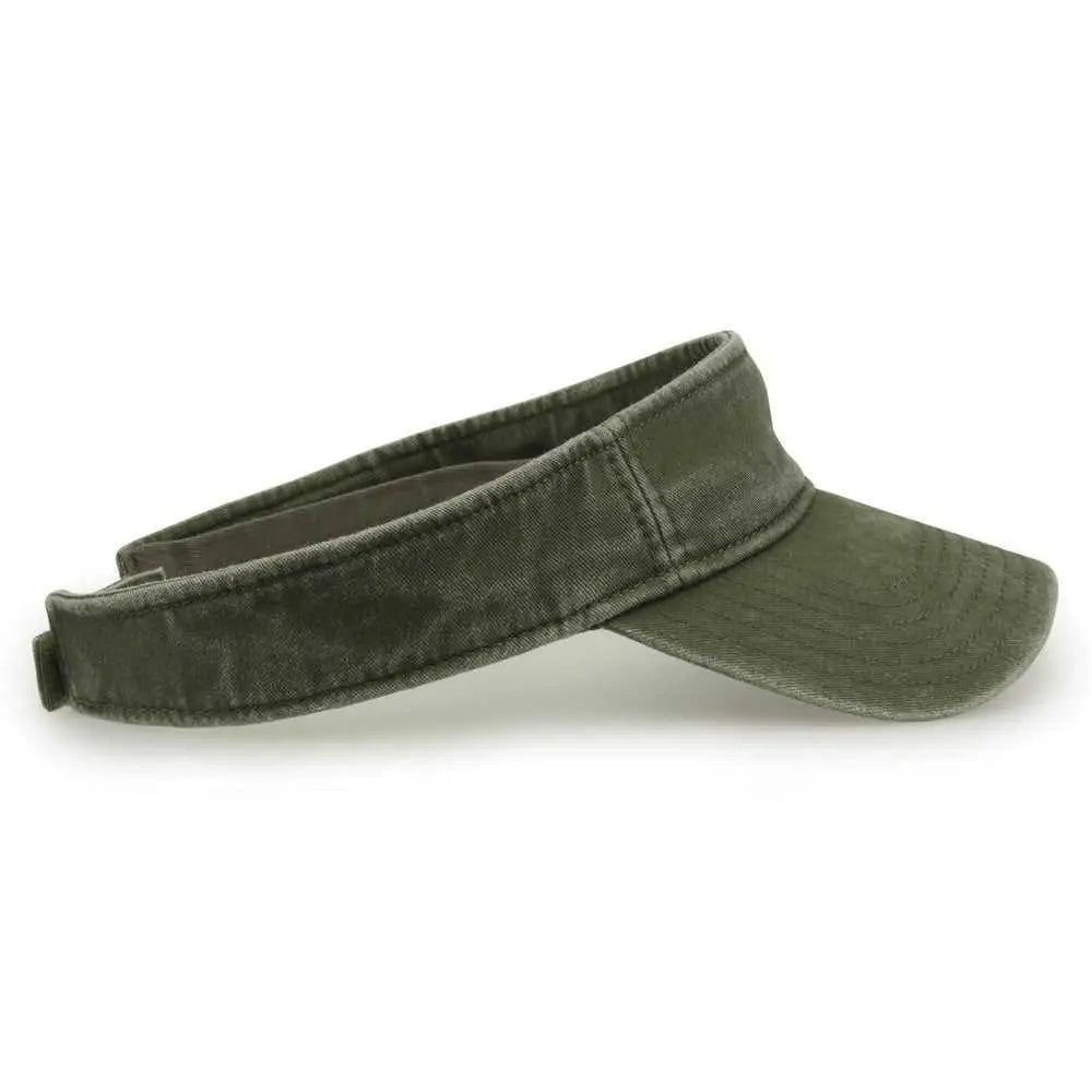 The Game GB466 Pigment Dyed Twill Visor - Light Olive - Olive / One Size Fits Most