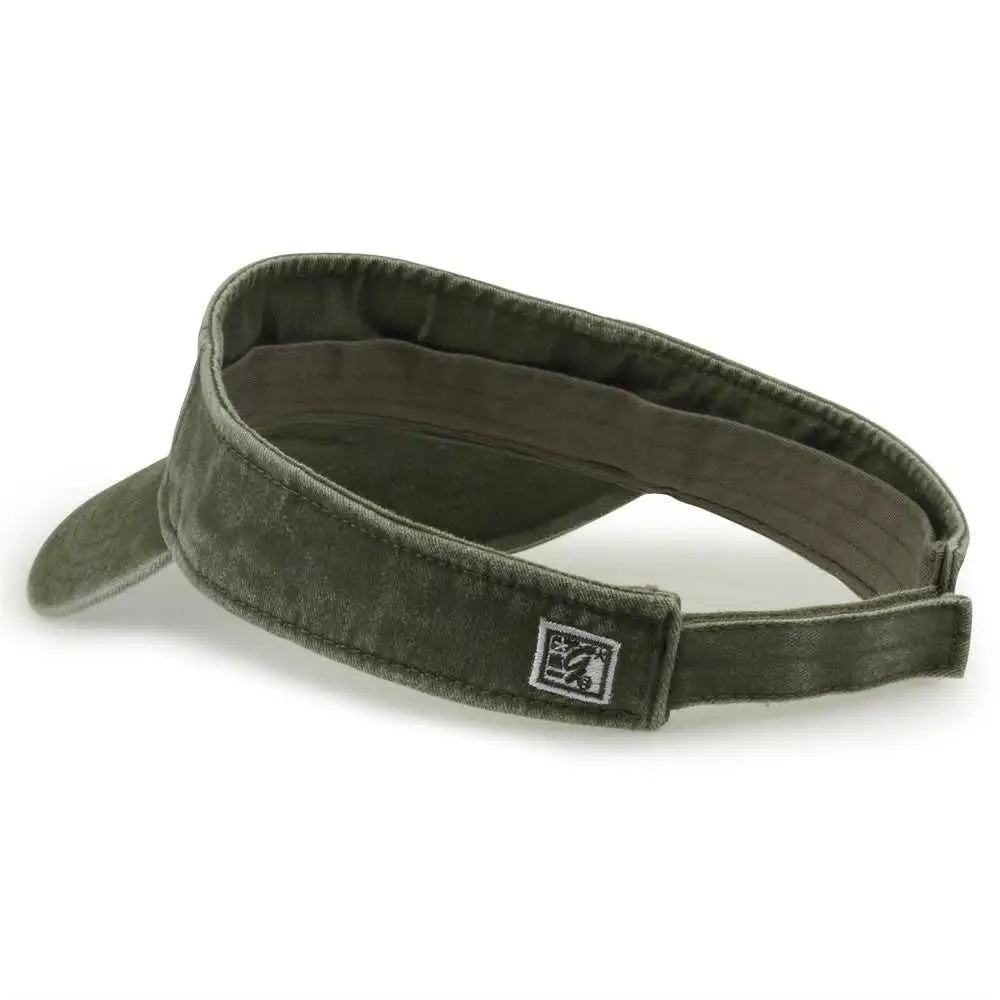 The Game GB466 Pigment Dyed Twill Visor - Light Olive - Olive / One Size Fits Most
