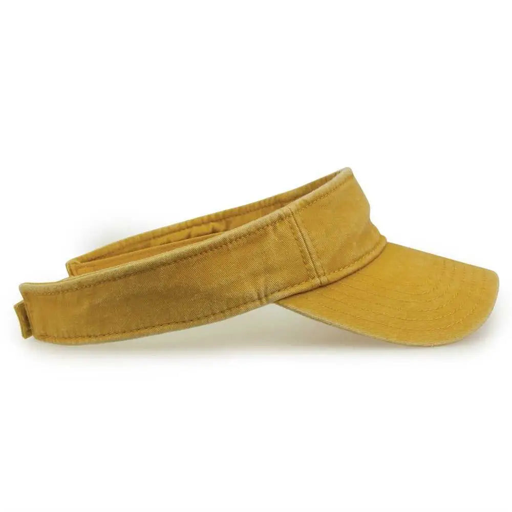 The Game GB466 Pigment Dyed Twill Visor - Mustard - Gold / One Size Fits Most