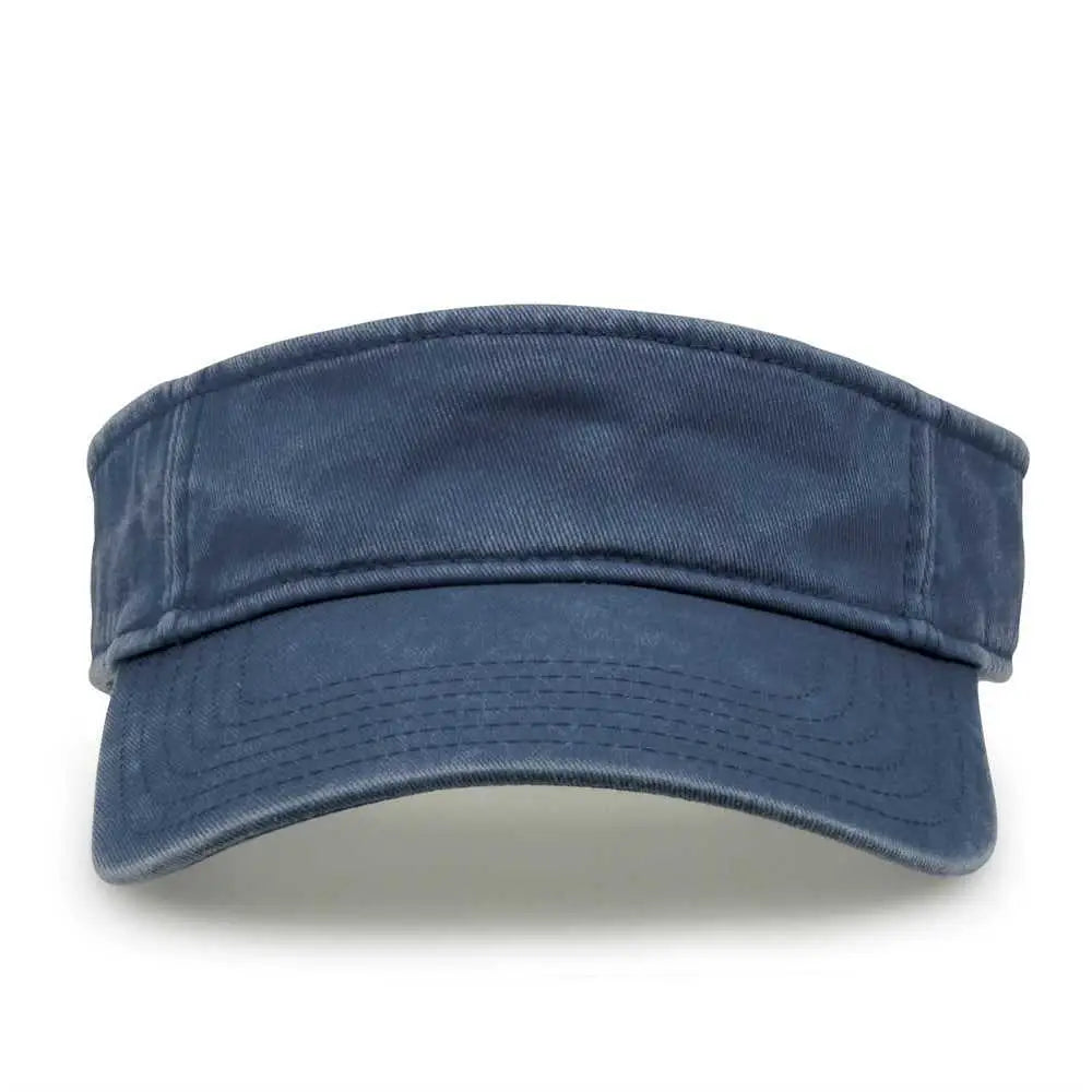 The Game GB466 Pigment Dyed Twill Visor - Navy - Navy / One Size Fits Most