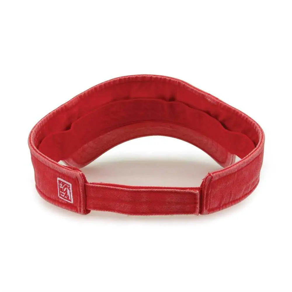 The Game GB466 Pigment Dyed Twill Visor - Red - Red / One Size Fits Most