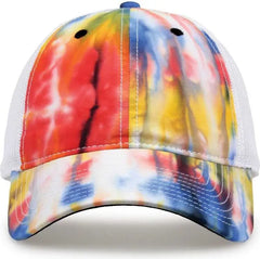 The Game GB470 Lido Tie-Dyed Trucker Cap - Black Rainbow - Multi-colored / 6 5/8’’ - 7 5/8’’