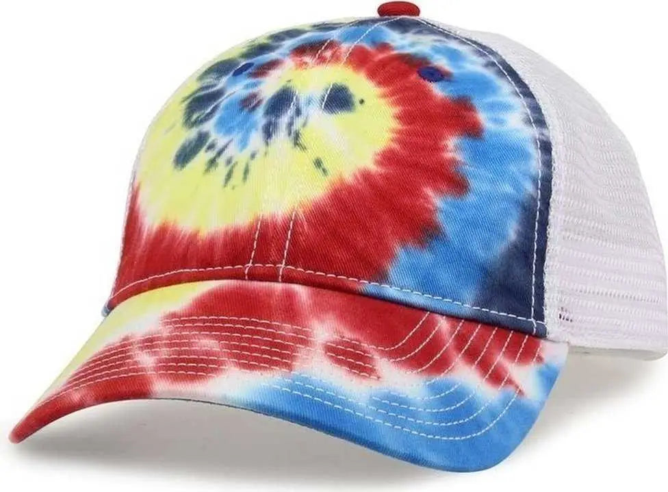 The Game GB470 Lido Tie-Dyed Trucker Cap - Rainbow - Multi-colored / 6 5/8’’ - 7 5/8’’