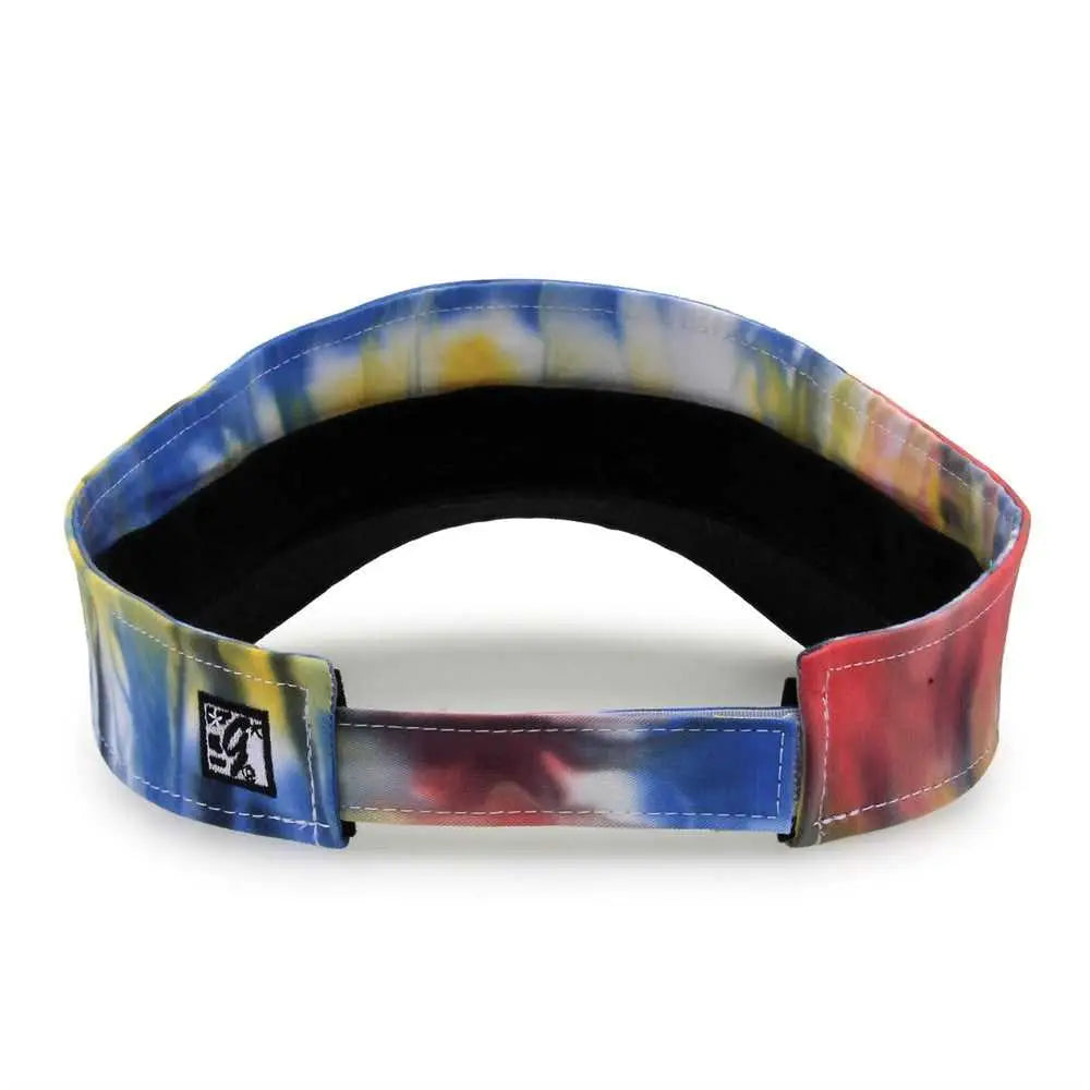 The Game GB471 Relaxed Tie Dye and Trucker Mesh Visor - Black Rainbow - Multi-Colored / One Size Fits Most