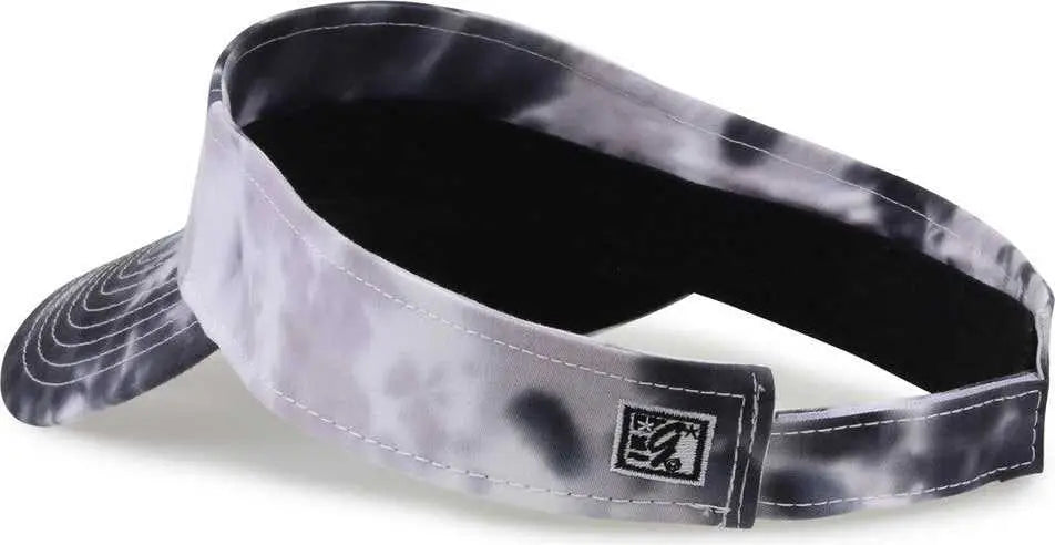 The Game GB471 Relaxed Tie Dye and Trucker Mesh Visor - Gray Scarlet Tie Dye - Gray Red / One Size Fits Most