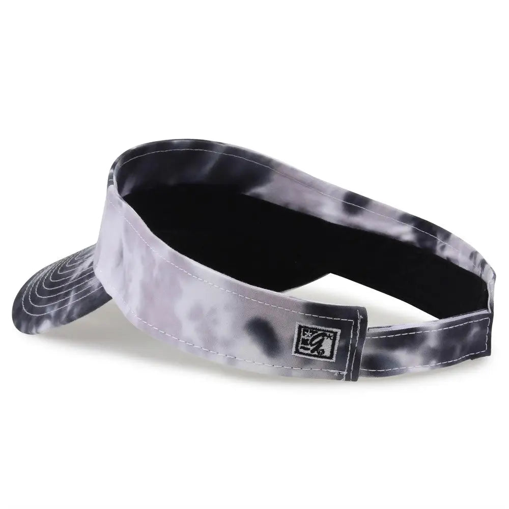 The Game GB471 Relaxed Tie Dye and Trucker Mesh Visor - Gray Scarlet Tie Dye - Gray Red / One Size Fits Most