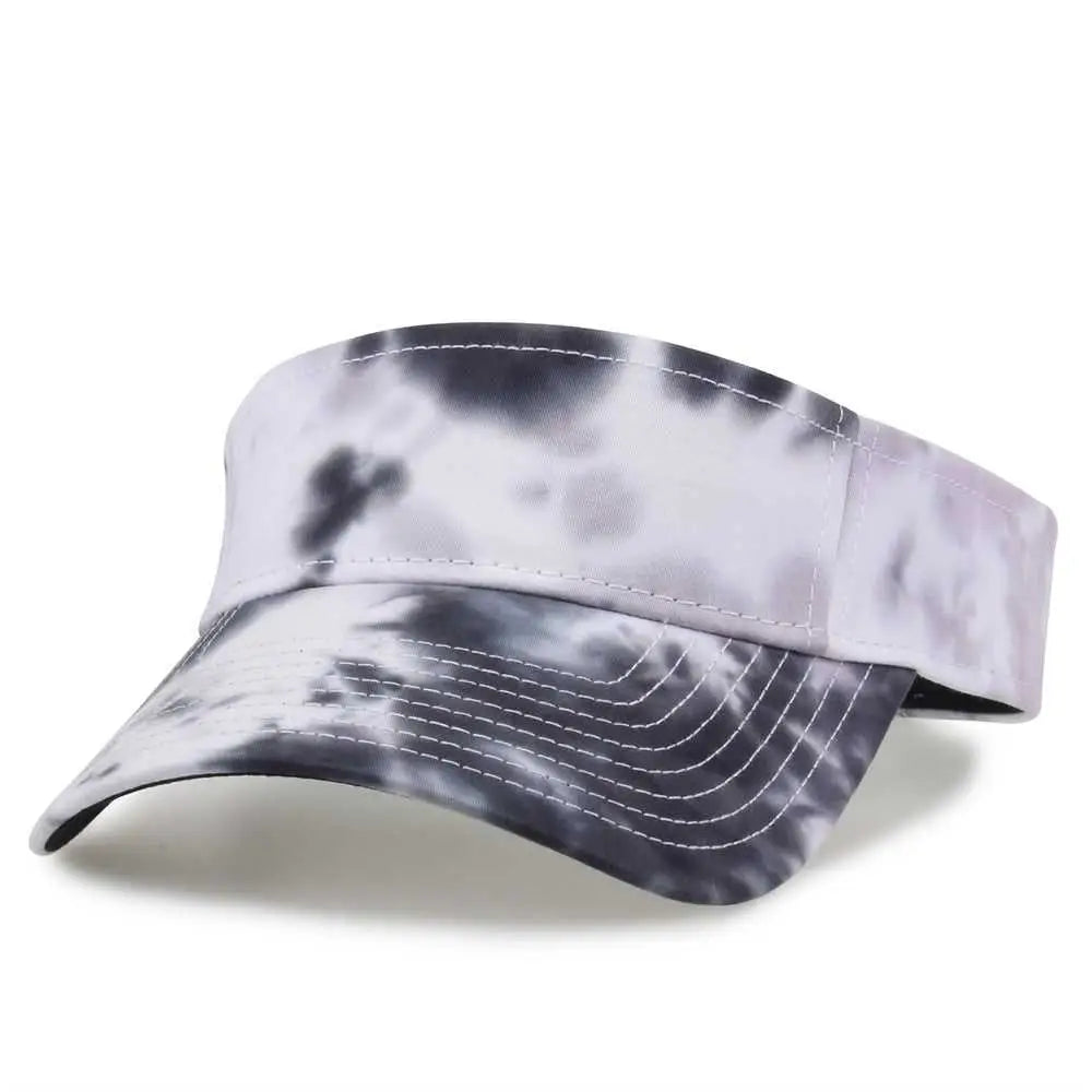 The Game GB471 Relaxed Tie Dye and Trucker Mesh Visor - Gray Scarlet Tie Dye - Gray Red / One Size Fits Most