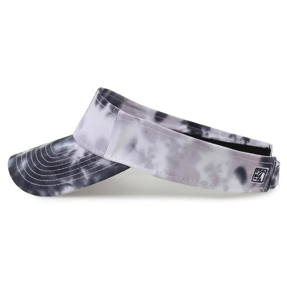 The Game GB471 Relaxed Tie Dye and Trucker Mesh Visor - Gray Scarlet Tie Dye - Gray Red / One Size Fits Most