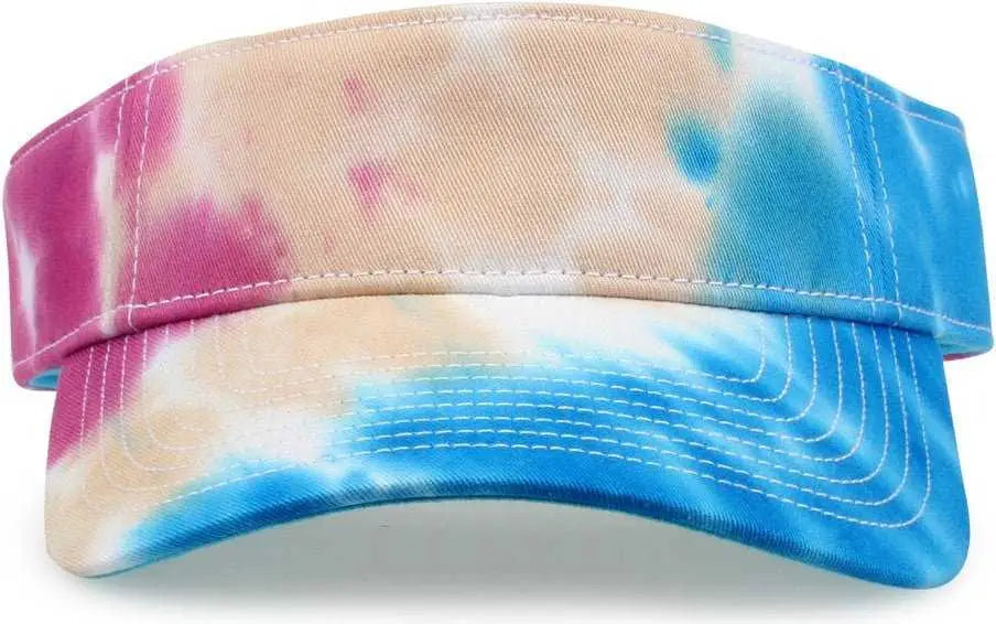 The Game GB471 Relaxed Tie Dye and Trucker Mesh Visor - Pastel Tie Dye - Multi-Colored / One Size Fits Most