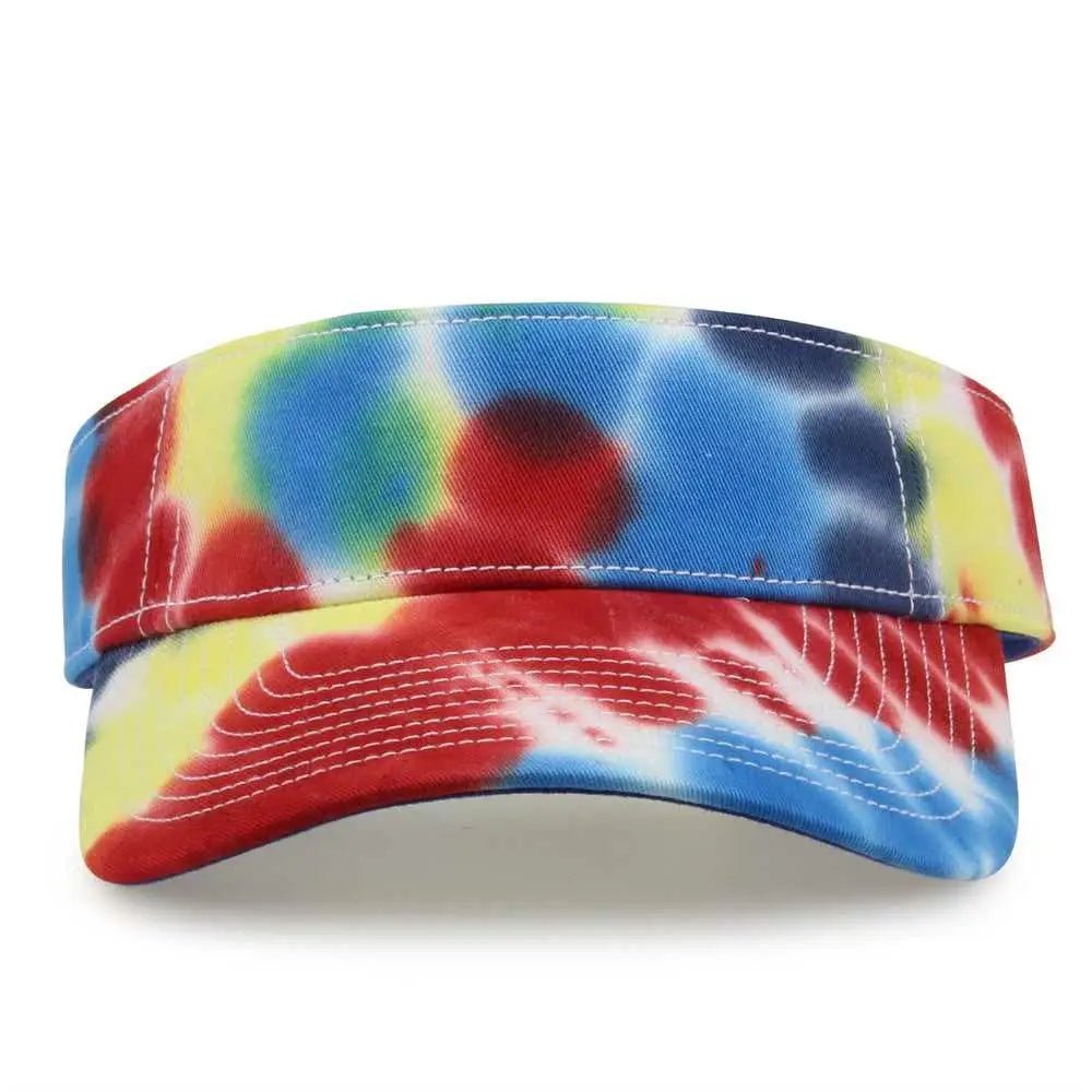 The Game GB471 Relaxed Tie Dye and Trucker Mesh Visor - Rainbow - Multi Colored / One Size Fits Most