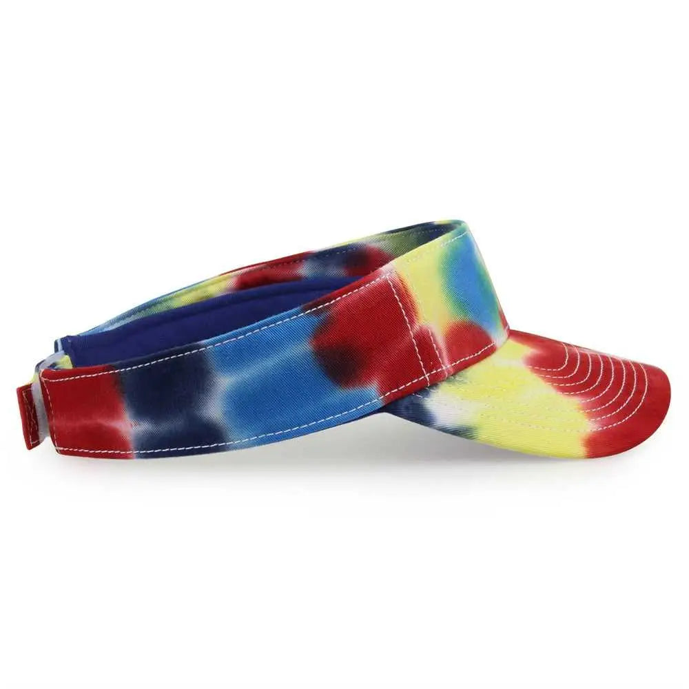 The Game GB471 Relaxed Tie Dye and Trucker Mesh Visor - Rainbow - Multi Colored / One Size Fits Most