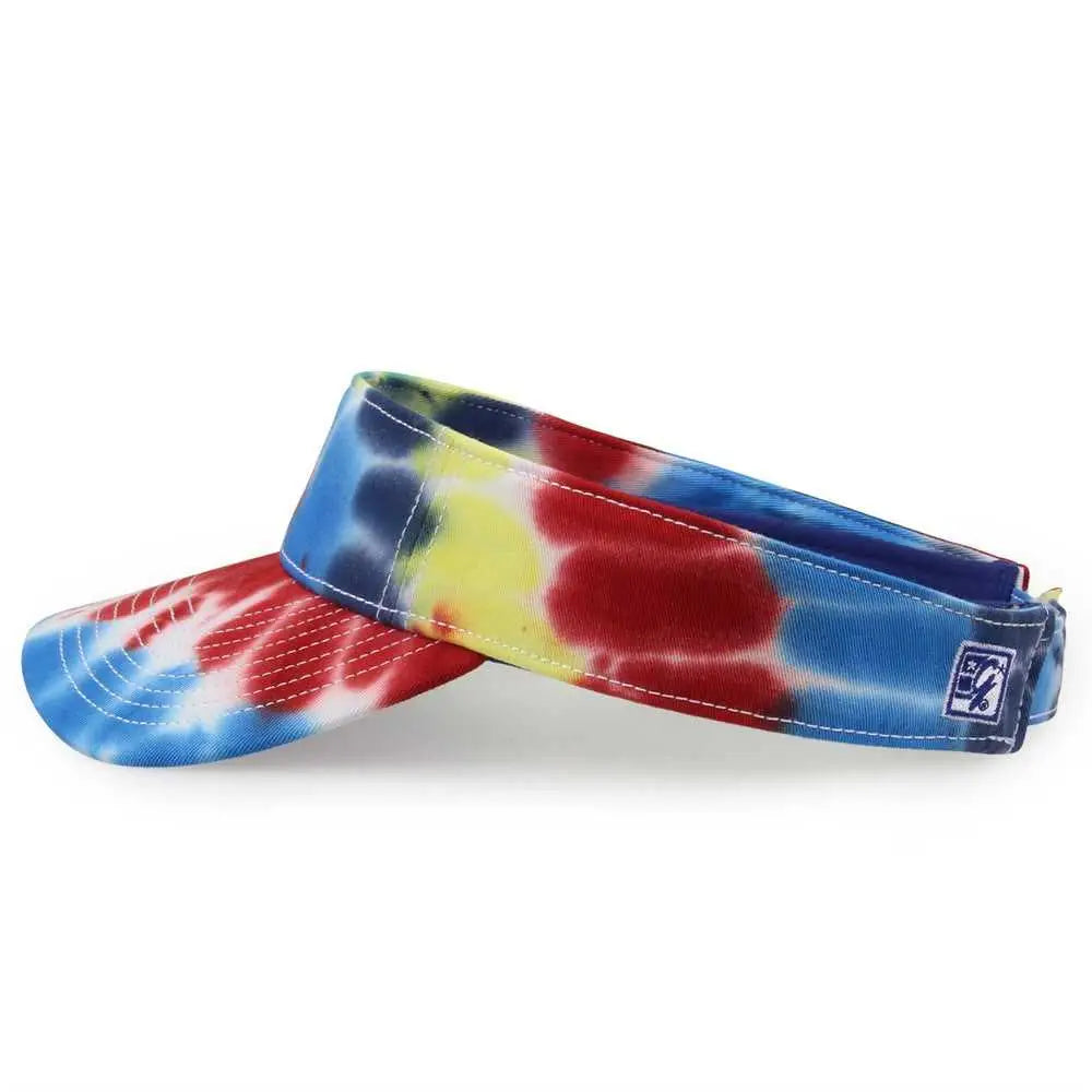 The Game GB471 Relaxed Tie Dye and Trucker Mesh Visor - Rainbow - Multi Colored / One Size Fits Most