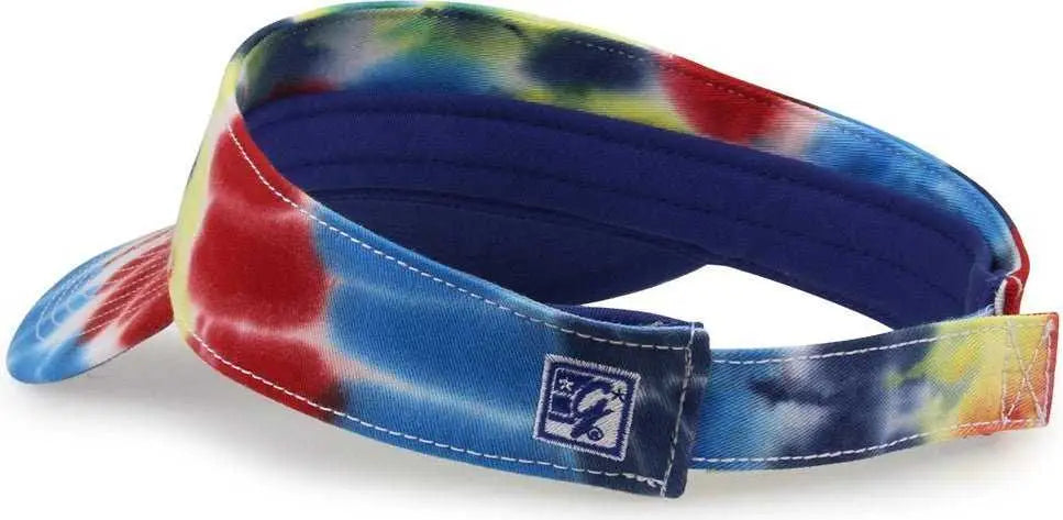 The Game GB471 Relaxed Tie Dye and Trucker Mesh Visor - Rainbow - Multi Colored / One Size Fits Most