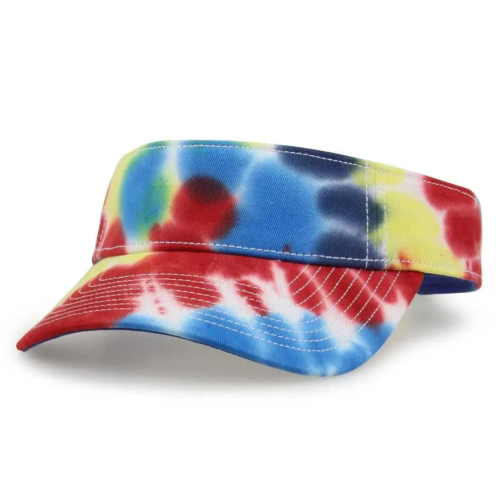 The Game GB471 Relaxed Tie Dye and Trucker Mesh Visor - Rainbow - Multi Colored / One Size Fits Most