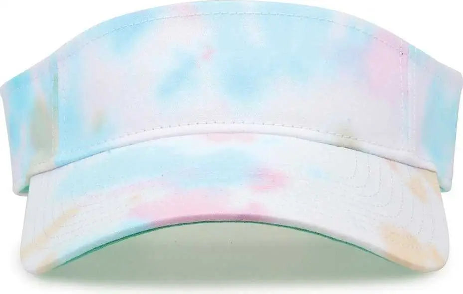 The Game GB471 Relaxed Tie Dye and Trucker Mesh Visor - Sorbet Tie Dye - Multi Colored / One Size Fits Most