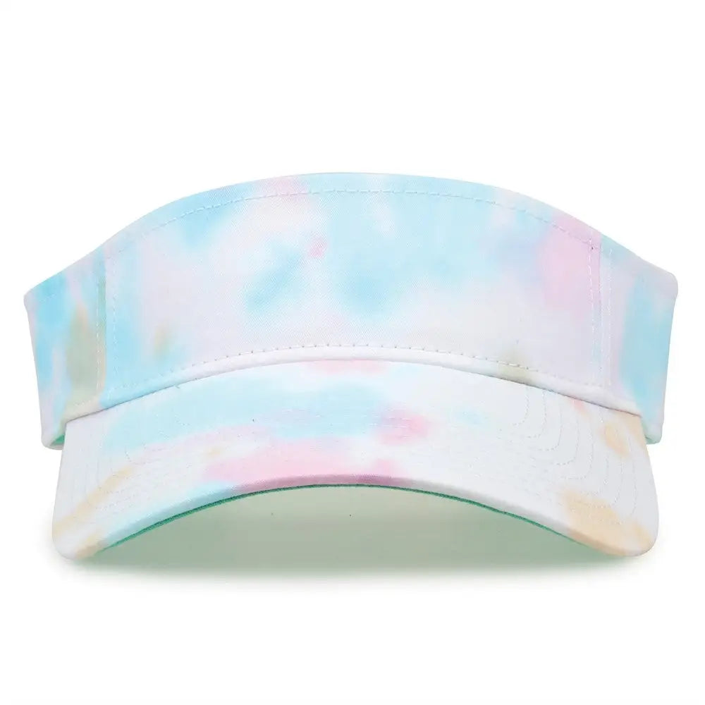 The Game GB471 Relaxed Tie Dye and Trucker Mesh Visor - Sorbet Tie Dye - Multi Colored / One Size Fits Most