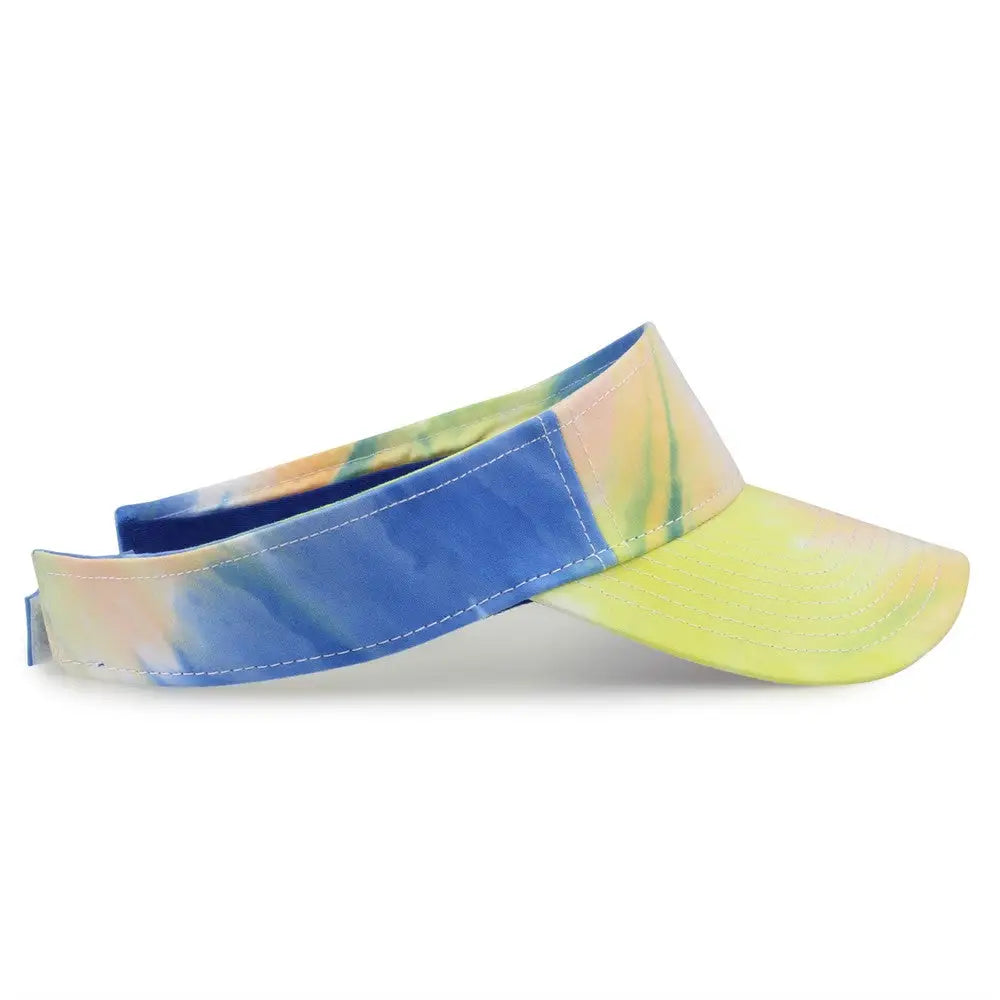 The Game GB471 Relaxed Tie Dye and Trucker Mesh Visor - Sunrise Tie Dye - Yellow / One Size Fits Most