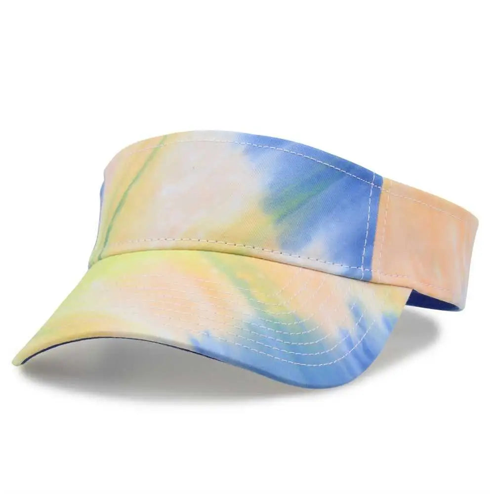 The Game GB471 Relaxed Tie Dye and Trucker Mesh Visor - Sunrise Tie Dye - Yellow / One Size Fits Most