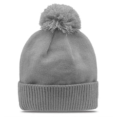 The Game GB472 Rollup Beanie with Pom - Pelican - Gray / One Size Fits Most
