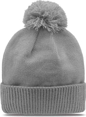 The Game GB472 Rollup Beanie with Pom - Pelican - Gray / One Size Fits Most