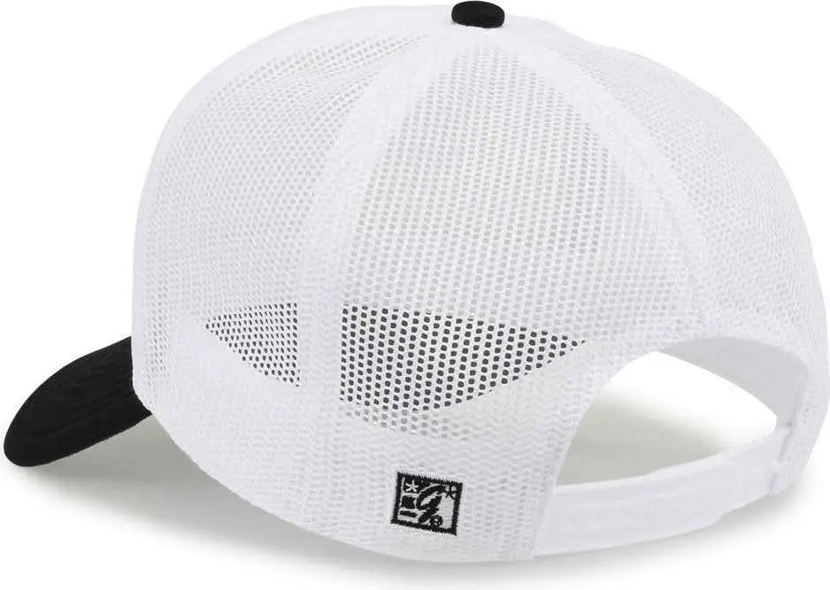 The Game GB473 Foam Front Trucker Cap - White Black - White Black / One Size Fits Most