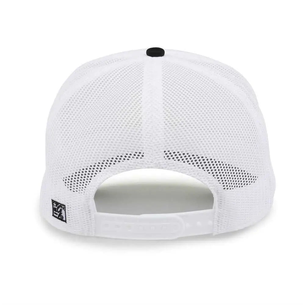 The Game GB473 Foam Front Trucker Cap - White Black - White Black / One Size Fits Most