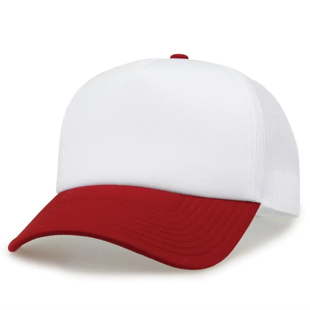 The Game GB473 Foam Front Trucker Cap - White Cardinal - White Cardinal / One Size Fits Most