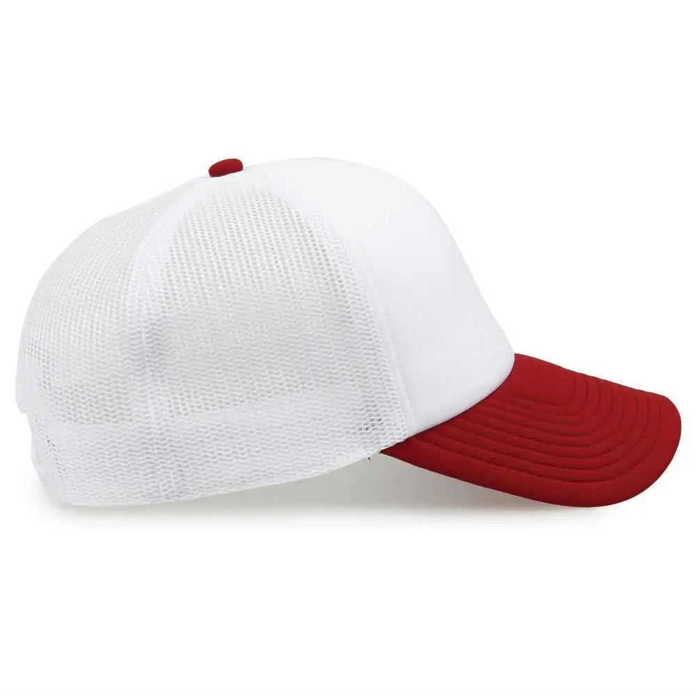 The Game GB473 Foam Front Trucker Cap - White Cardinal - White Cardinal / One Size Fits Most