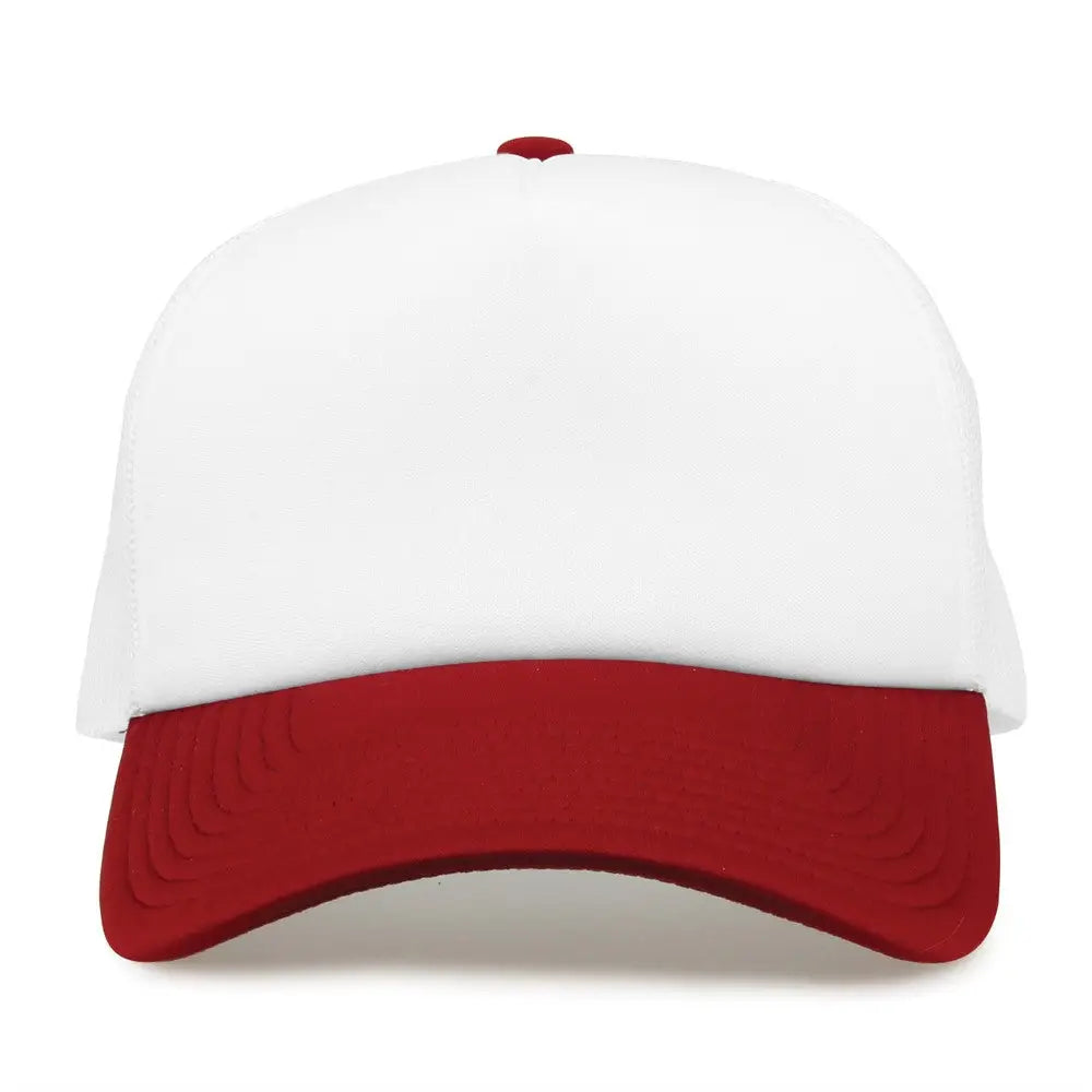 The Game GB473 Foam Front Trucker Cap - White Cardinal - White Cardinal / One Size Fits Most