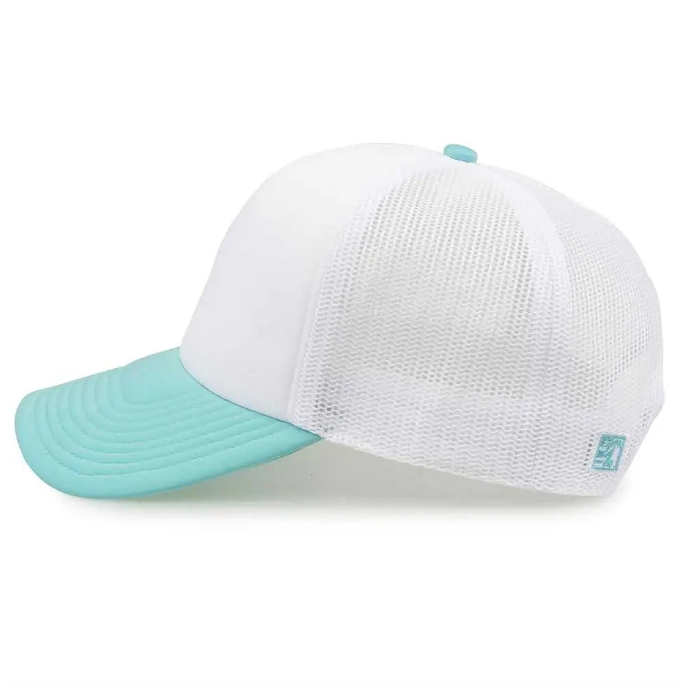 The Game GB473 Foam Front Trucker Cap - White Gumdrop - White Mint / One Size Fits Most