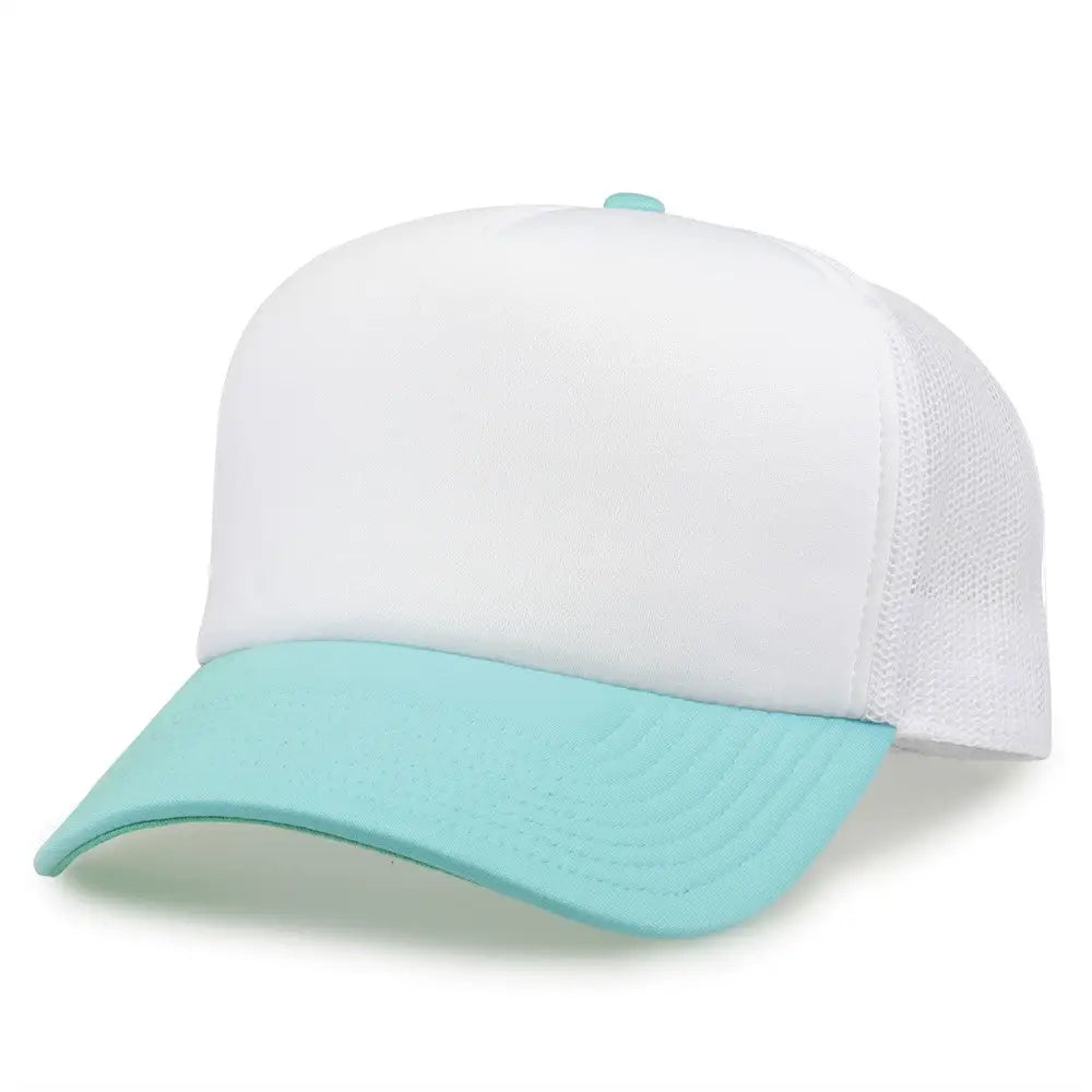 The Game GB473 Foam Front Trucker Cap - White Gumdrop - White Mint / One Size Fits Most