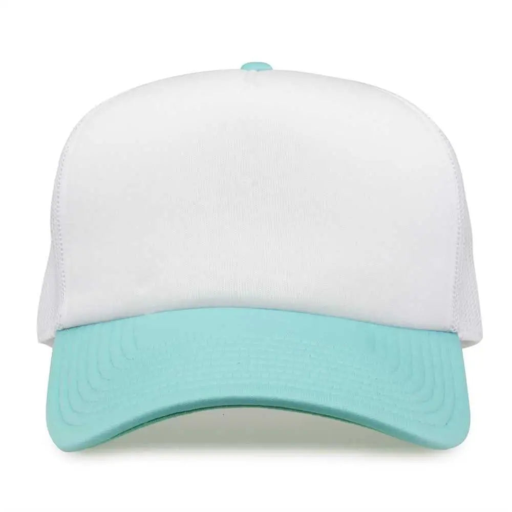 The Game GB473 Foam Front Trucker Cap - White Gumdrop - White Mint / One Size Fits Most