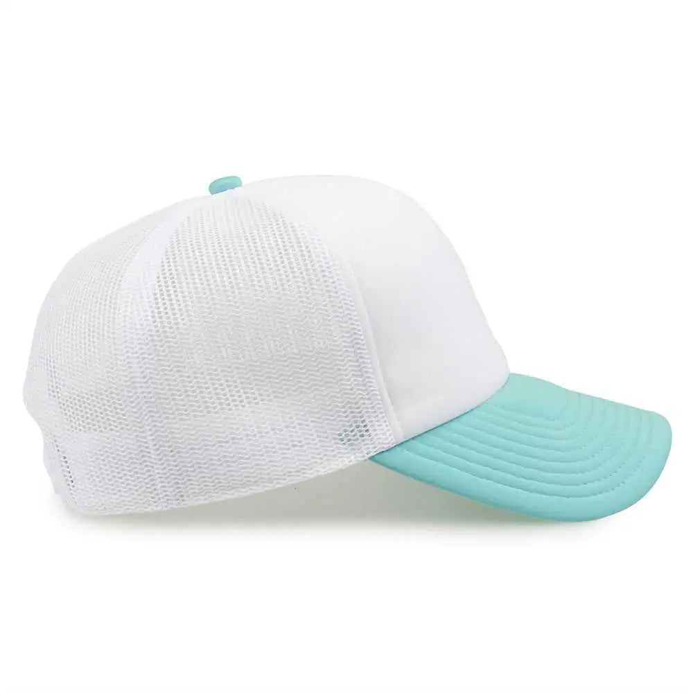 The Game GB473 Foam Front Trucker Cap - White Gumdrop - White Mint / One Size Fits Most