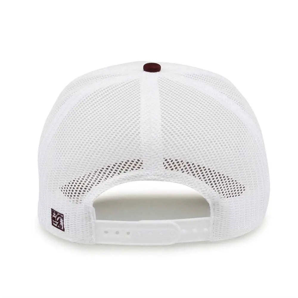 The Game GB473 Foam Front Trucker Cap - White Maroon - White Maroon / One Size Fits Most