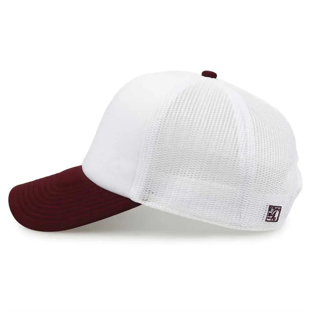 The Game GB473 Foam Front Trucker Cap - White Maroon - White Maroon / One Size Fits Most