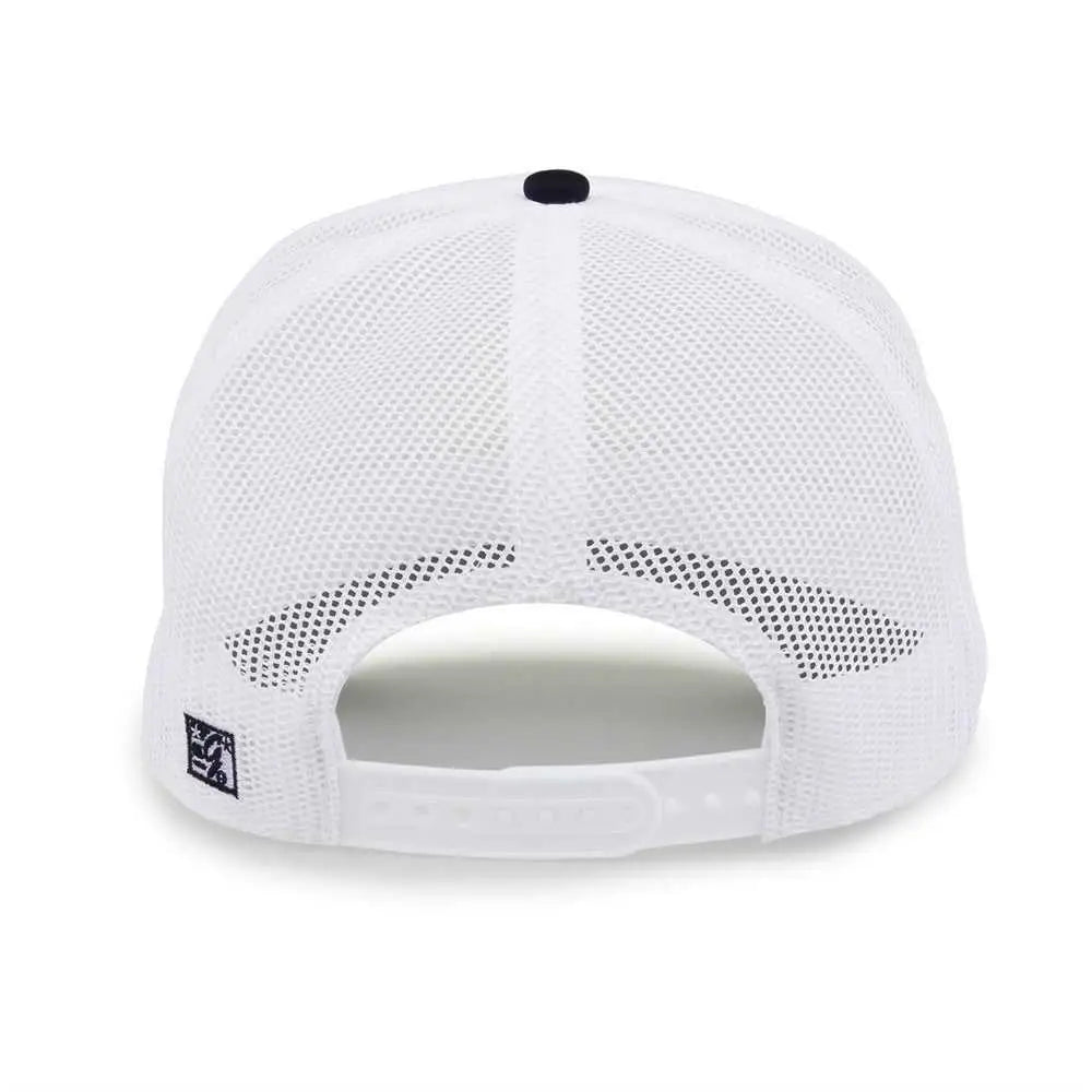 The Game GB473 Foam Front Trucker Cap - White Navy - White Navy / One Size Fits Most