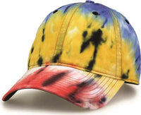 The Game GB482 Asbury Tie-Dyed Twill Cap - Black Rainbow - Multi-colored / 6 5/8’’ - 7 5/8’’