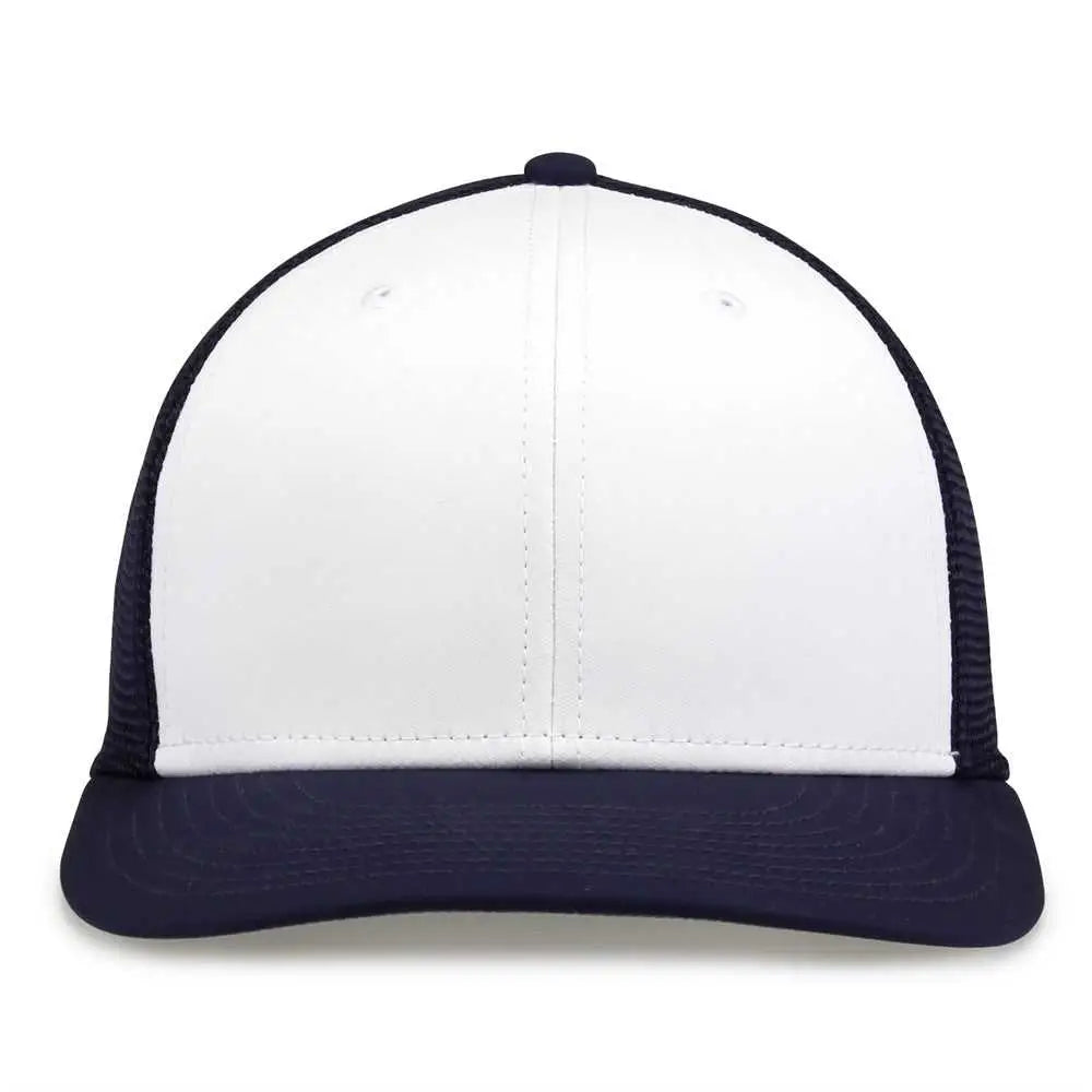The Game GB483 On-Field GameChanger with Diamond Mesh Cap - White Navy