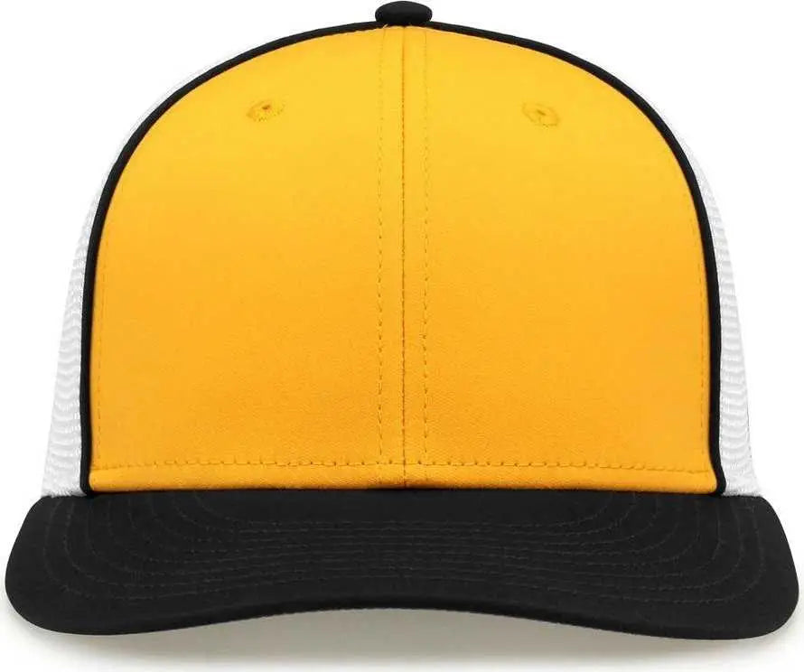 The Game GB483P On-Field GameChanger with Piping & Diamond Mesh Cap - Athletic Gold Black