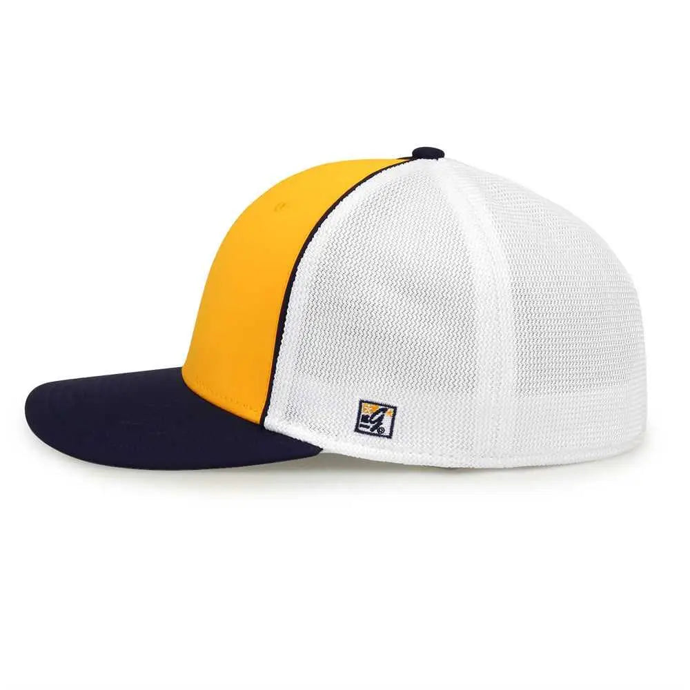 The Game GB483P On-Field GameChanger with Piping & Diamond Mesh Cap - Athletic Gold Navy
